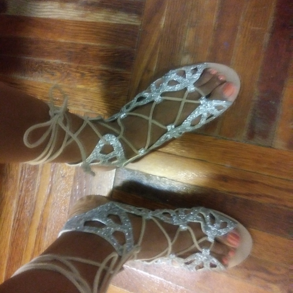 Zara Glitter Gladiator Sandals